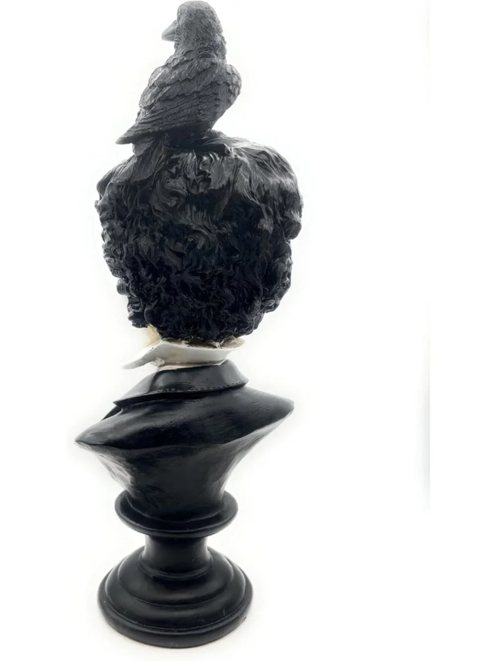 Gothic Edgar Allan Poe Bust Statue - Raven Figurine for Literary & Victorian